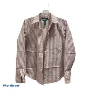 Ralph Lauren Petite Vertical Striped Button Down